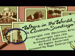 md游戏 风光观赏(美欧)Where in the World Is Carmen Sandiego (USA, Europe) (En,Fr,De,Es,It)