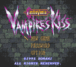 sfc游戏 恶魔城(欧)Castlevania - Vampire's Kiss (E)