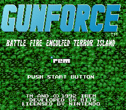 sfc游戏 武装部队(欧)Gunforce - Battle Fire Engulfed Terror Island (E)