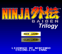 sfc游戏 忍者龙剑传3合1(美)Ninja Gaiden Trilogy (U)