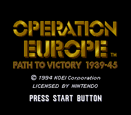 sfc游戏 欧洲军事作战(美)Operation Europe - Path to Victory 1939-45 (U)