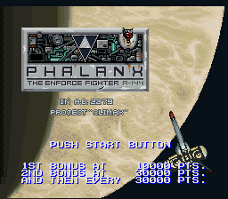 sfc游戏 激空战机(美)(测试版)Phalanx - The Enforce Fighter A-144 (U) (Beta)