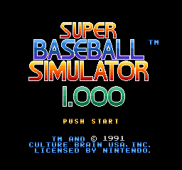 sfc游戏 超级虚拟棒球1000(美)Super Baseball Simulator 1000 (U)