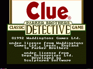 md游戏 暗示(美)Clue (USA)