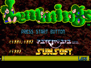 md游戏 旅鼠总动员 (v1.1)(日美)Lemmings (Japan, USA) (v1.1)