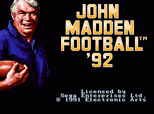 md游戏 约翰麦登橄榄球92(美)John Madden Football '92 (USA, Europe)